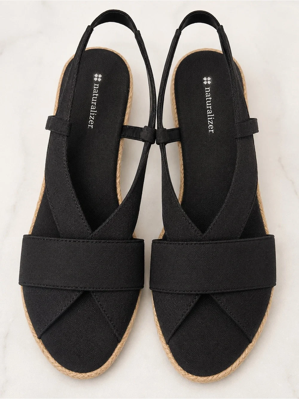 Naturalizer Black Canvas Slingback Espadrilles